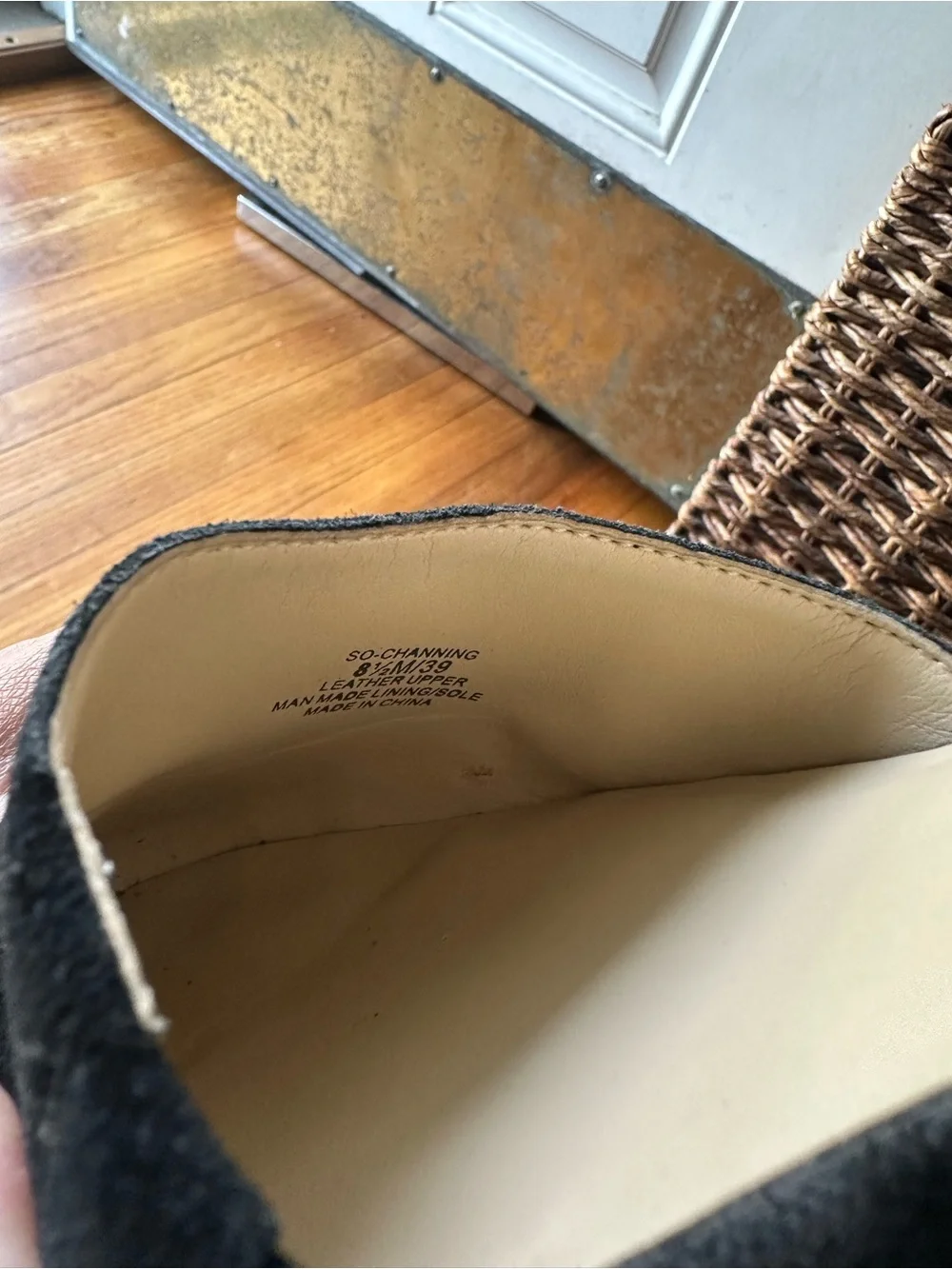Sole Society Black Suede Espadrille Wedge Sandals Jute Heel Size 8.5M